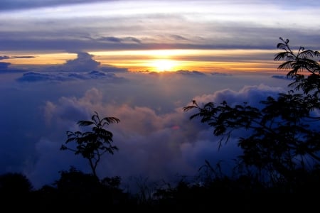 Morning Sunrise - sky, mountains, clouds, sun, colors, dawn