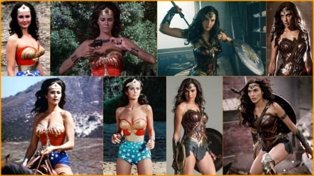 Lynda Carter and Gal Gadot: Wonder Women - Lynda Carter, Amazonian Superherorine, Wonder Woman, strong women, Gal Gadot, warriors