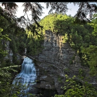 mountain waterfall