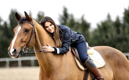 Loving A Friend. . - women, fun, female, boots, fashion, models, brunettes, western, girls, cowgirl, style, outdoors, horses, ranch