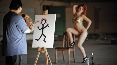 funny painting - painting, entertainment, fun, cool, funny