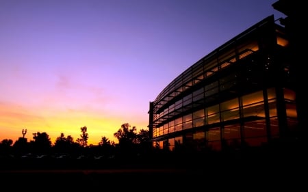 Dusk - skies, nature, sunrise, buildings, Dusk