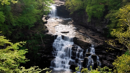 Waterfall - nature, water, waterfall, river