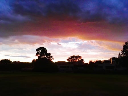 Stormy Skies - sky, clouds, pink, summer, storm