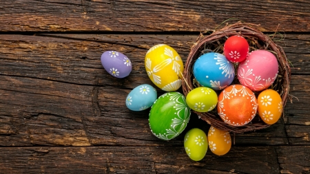 Easter Eggs - easter, holiday, eggs, colorful