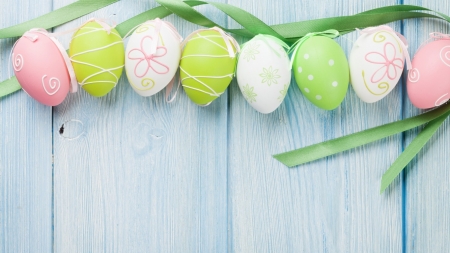 Easter Eggs - easter, holiday, eggs, wood