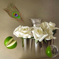 White Roses and Apple