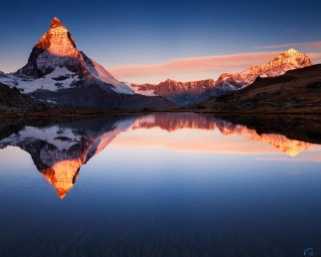 Lake in the Alps, Mount Matterhorn