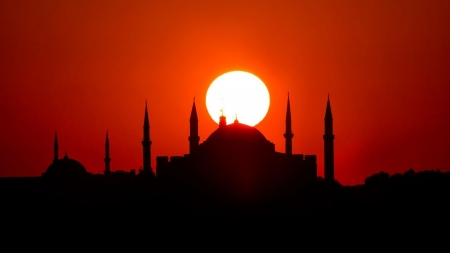 Turkey Istanbul - istanbul, turkey, nature, silhouette, mosque, sunsets