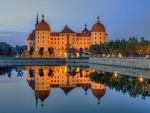 Moritzburg Castle is Reflected in Water, Germany