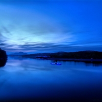 Blue Sea at Night