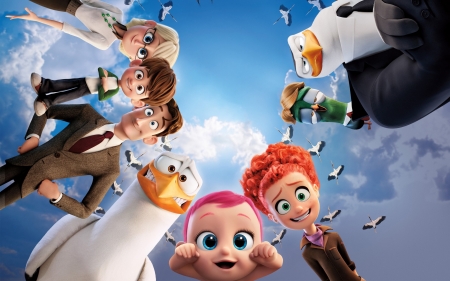 storks - boy, girl, baby, stork