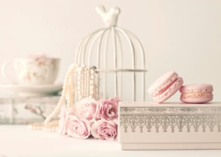 * - flowers, cage, roses, pink