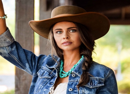 Cowgirl Buckaroo. . - style, girls, tressie childs, western, women, models, hats, ranch, outdoors, brunettes, cowgirl, fun, female, fashion