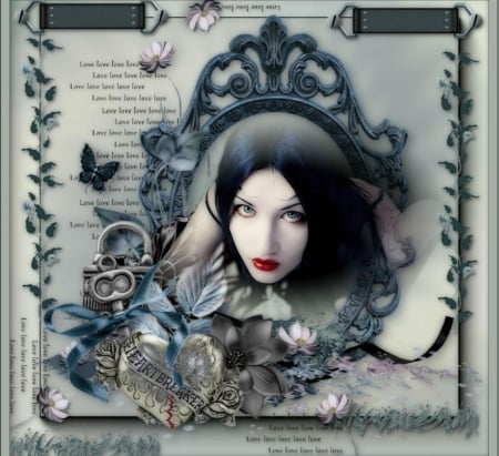 HEARTBREAKER - silver, butterfly, female, heart, gothic