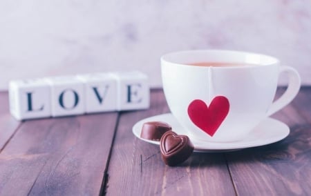 ♥ - abstract, tea, love, cup