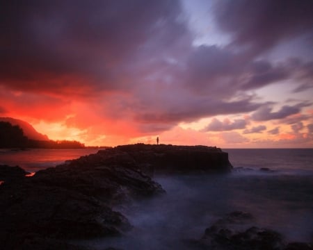 Mist Ocean - nature, sky, ocean, clouds, mist