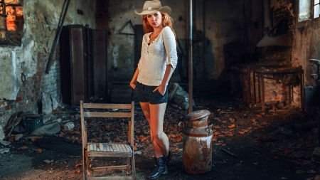 Fixer Upper. . - style, girls, western, shed, women, models, hats, ranch, cowgirl, fun, female, boots, blondes, fashion