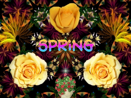 A Spring Thing - eye candy, collage, 3d, fractal, abstract