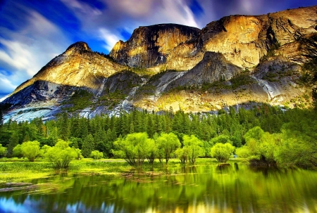 Mountain Lake - lake, tree, nature, mountain