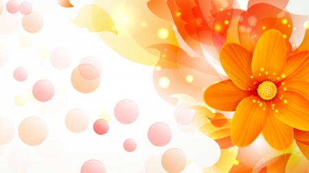 Vector Floral - bokeh, vector, light, summer, spring, bright, abstract, orange, flowers, firefox persona theme