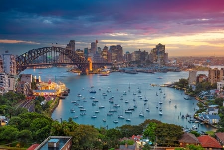 Harbour in Sydney,Australia - city, australia, harbour, sydney