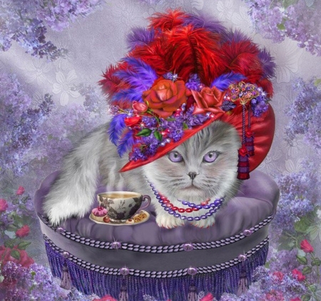 Princess Kitten - animal, kitten, princess, art, cat