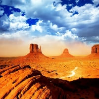 Desert Canyon Under The Blue Sky