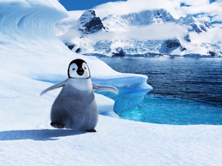 happy feet 2 - ice, mumble, penguin, feet, happy