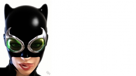 Catwoman - game, catwoman, girl, selina, black, fantasy, pisica, mask, face, luminos