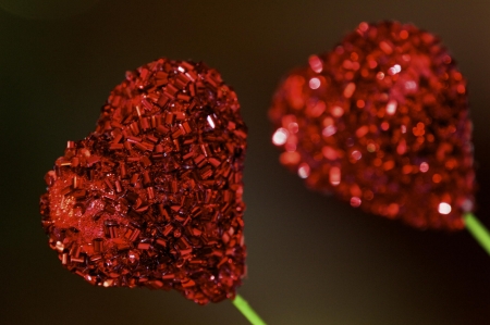 Glitter hearts - red, card, valentine, lollipop, heart, glitter