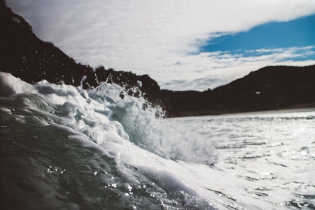 sea foam - rock, sea, foam, mountain