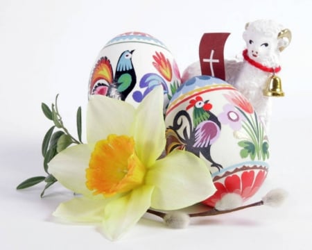 Happy Easter - eggs, decorated, Easter, painted