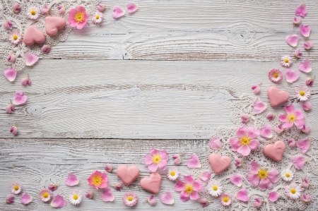 Texture - wood, pink, heart, card, valentine, texture, flower