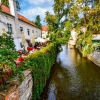 Waterside Cafe in Prague