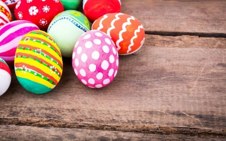 Easter Eggs - eggs, Easter, painted, wood