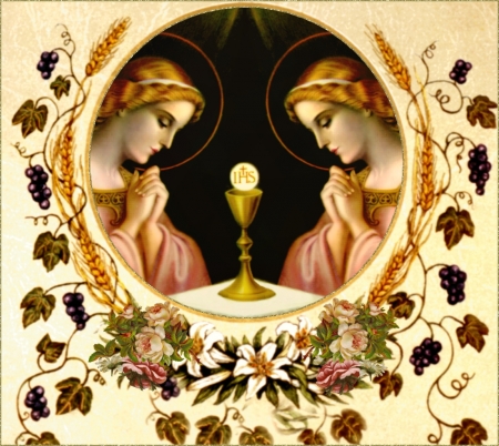 Eucharist angels - christ, jesus, eucharist, religion