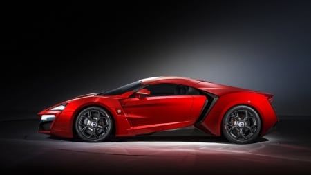 Lykan Hypersport - vehicles, Lykan Hypersport, cars, red cars, side view, Lykan