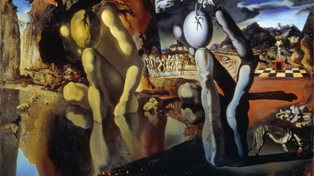 Metamorphosis of Narcissus - painting, surrealist, paranoiac critical, salvador dali, surrealism