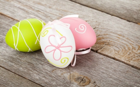 Easter Eggs - eggs, Easter, painted, wood