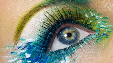 Feathered Eye - lashes, Firefox Persona theme, cosmetics, make up, beauty, eye, colrs, feathers