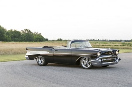 1957-Chevy-Bel-Air-Convertible - classic, black, muscle, gm