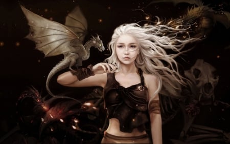 Daenerys Targaryen - game of thrones, fantasy, dragon, queen, girl, daenerys targaryen