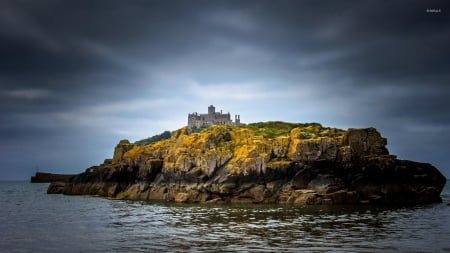 Castle on Top of a Rocky Island