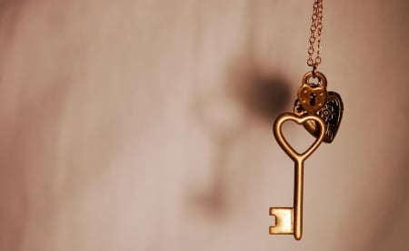 Love - key, love, heart, two