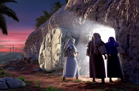 Mary Finds The Open Tomb. . - jesus, holidays, resurrection, god, easter, tomb