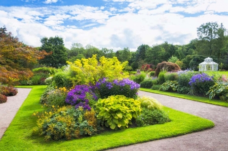 Spring - flowers, garden, spring, trees