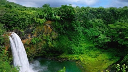 waterfall - forest, cool, waterfall, fun, nature