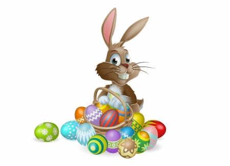 Happy Easter! - vector, card, easter, egg, bunny