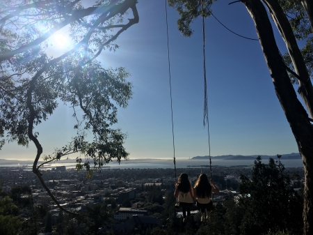 Sky Watch - swing, ocean, nature, sky